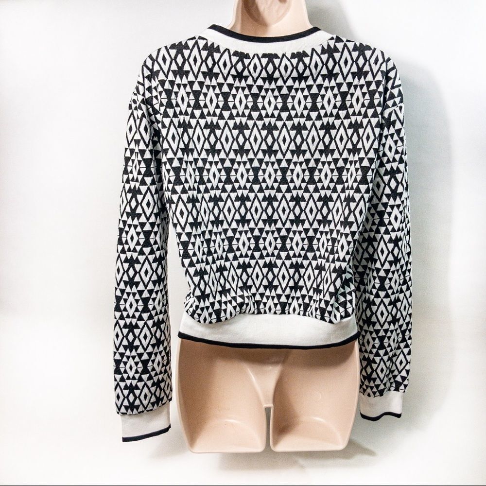 NWT AnM Geo Knit Cropped Top Sz M - Picture 5 of 12